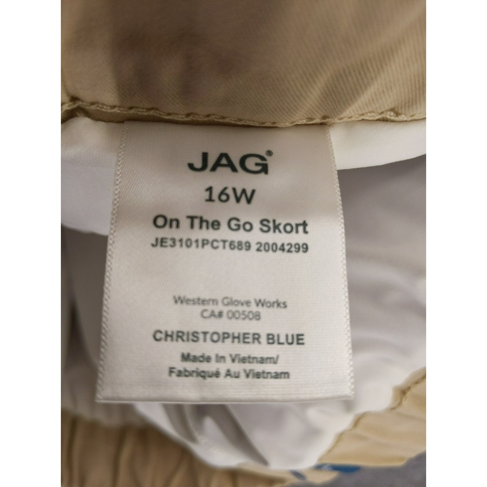 JAG On The Go Skort Women 16W Stone Beige Mid Rise Pull On Stretch Pocketed NWT - Picture 8 of 9